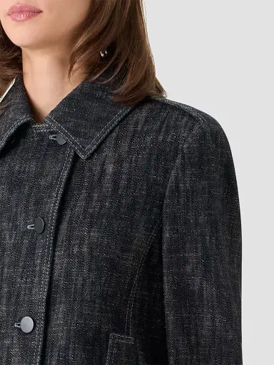 Akris punto Women's Washed Denim Double-Breasted Jacket - Black Denim - Size 16 | Thumbnail 4 Akris punto Women's Washed Denim Double-Breasted Jacket - Black Denim - Size 16 | Thumbnail 4