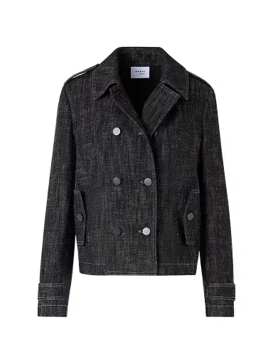 Akris punto Women's Washed Denim Double-Breasted Jacket | Thumbnail 1 Akris punto Women's Washed Denim Double-Breasted Jacket | Thumbnail 1