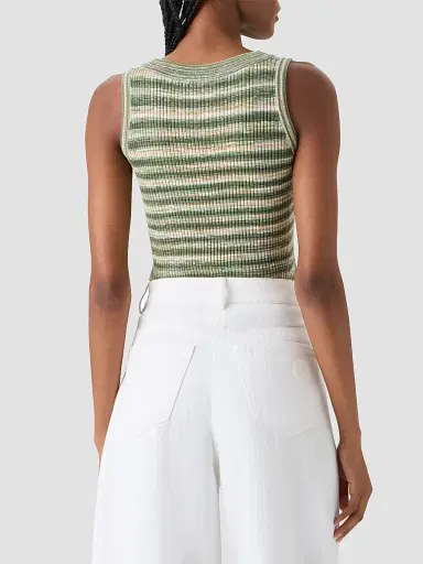Akris punto Women's Space Dye Wool Tank - Green Multicolor - Size 16 | Thumbnail 3