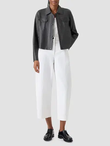 Akris punto Women's Leather Motorbike Jacket - Olive - Size 16 | Thumbnail 2 Akris punto Women's Leather Motorbike Jacket - Olive - Size 16 | Thumbnail 2