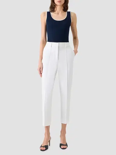Akris punto Women's Stretch-Wool Rib-Knit Tank - Navy Cream - Size 14 | Thumbnail 2 Akris punto Women's Stretch-Wool Rib-Knit Tank - Navy Cream - Size 14 | Thumbnail 2