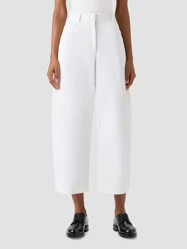 Akris punto Women's Barrel Cropped Jeans - Cream - Size 16 | Thumbnail 3 Akris punto Women's Barrel Cropped Jeans - Cream - Size 16 | Thumbnail 3