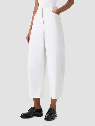 Akris punto Women's Barrel Cropped Jeans - Cream - Size 16 | Thumbnail 5 Akris punto Women's Barrel Cropped Jeans - Cream - Size 16 | Thumbnail 5