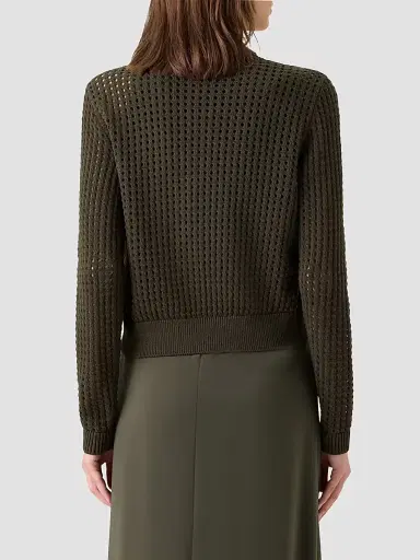 Akris punto Women's Net Cotton Bomber Cardigan | Thumbnail 3 Akris punto Women's Net Cotton Bomber Cardigan | Thumbnail 3