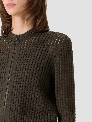 Akris punto Women's Net Cotton Bomber Cardigan | Thumbnail 5 Akris punto Women's Net Cotton Bomber Cardigan | Thumbnail 5