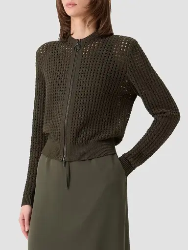 Akris punto Women's Net Cotton Bomber Cardigan | Thumbnail 6 Akris punto Women's Net Cotton Bomber Cardigan | Thumbnail 6