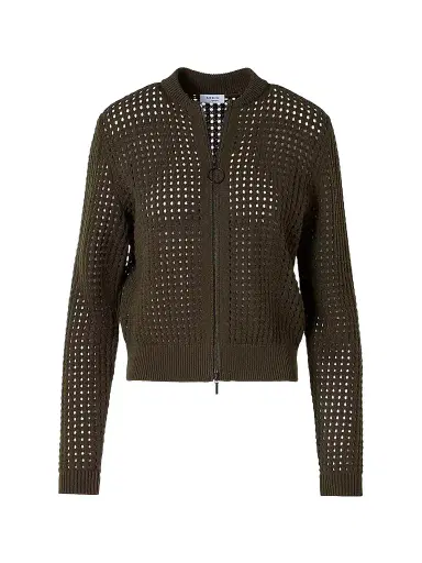 Akris punto Women's Net Cotton Bomber Cardigan | Thumbnail 1 Akris punto Women's Net Cotton Bomber Cardigan | Thumbnail 1