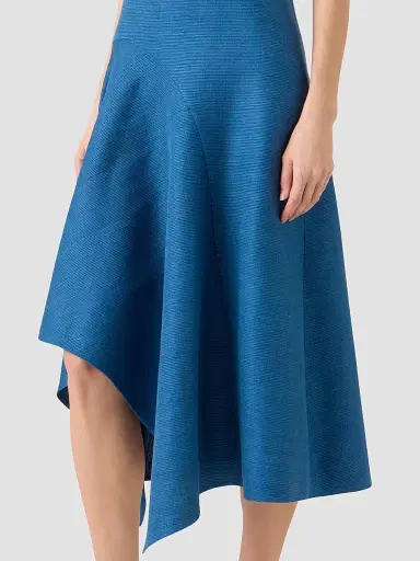 Akris punto Women's Silk Handkerchief-Hem A-Line Dress - Medium Blue Denim - Size 16 | Thumbnail 5 Akris punto Women's Silk Handkerchief-Hem A-Line Dress - Medium Blue Denim - Size 16 | Thumbnail 5