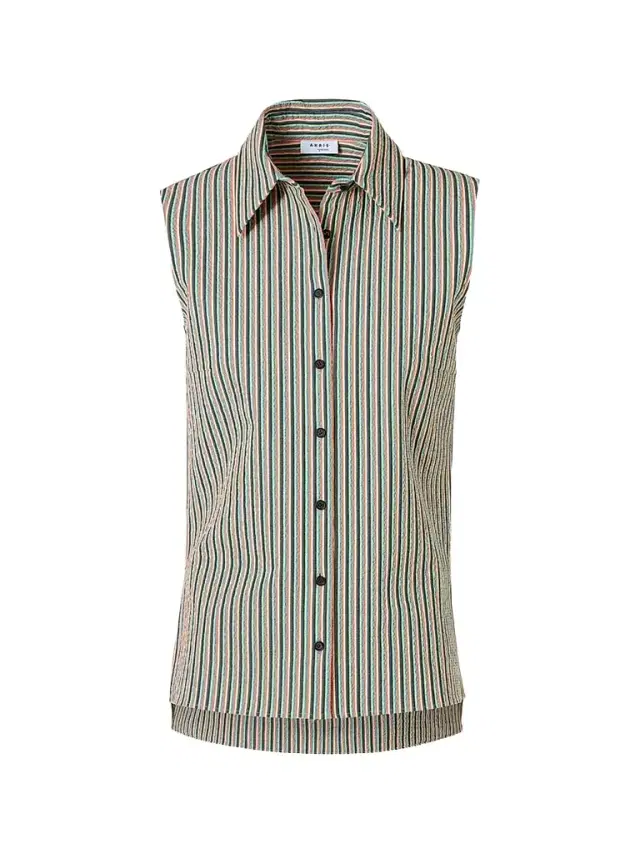 Women's Seersucker Striped Cotton Blouse