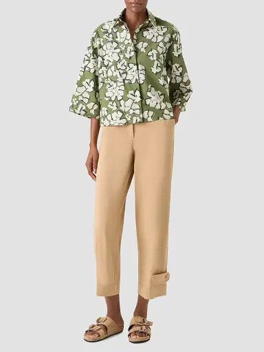 Akris punto Women's Papercut Flower Print Cotton Shirt | Thumbnail 2 Akris punto Women's Papercut Flower Print Cotton Shirt | Thumbnail 2