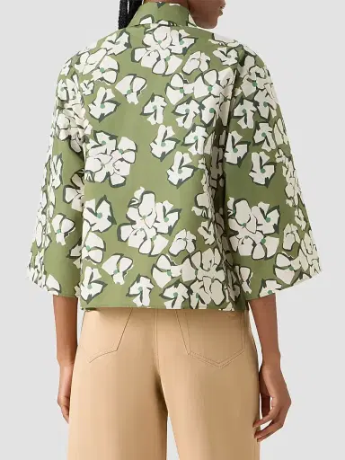 Akris punto Women's Papercut Flower Print Cotton Shirt | Thumbnail 3 Akris punto Women's Papercut Flower Print Cotton Shirt | Thumbnail 3