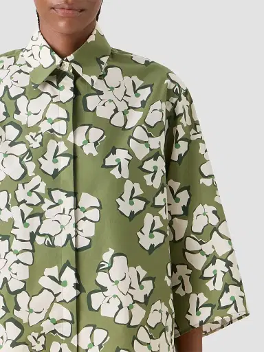 Akris punto Women's Papercut Flower Print Cotton Shirt | Thumbnail 5 Akris punto Women's Papercut Flower Print Cotton Shirt | Thumbnail 5