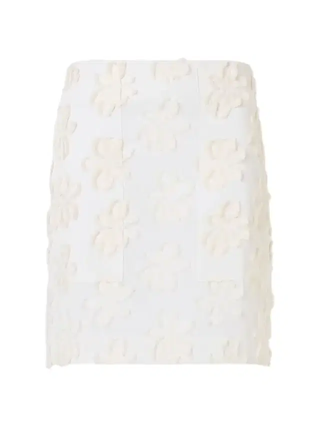 Women's Floral Appliqué Poplin Miniskirt - Cream