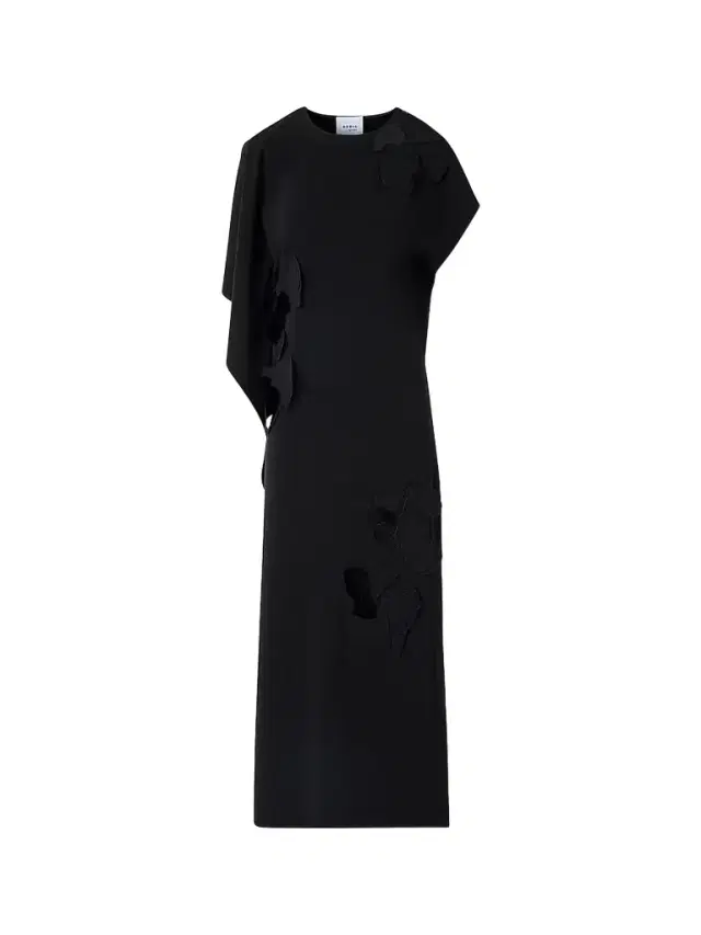Akris punto Women's Lasercut Crêpe Appliqué Midi Dress - Black