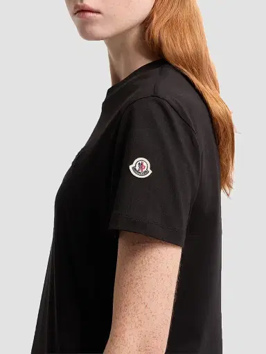 Moncler Women's Crew Neck in Cotton - Black | Thumbnail 4