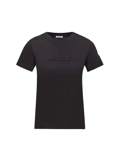 Moncler Women's Crew Neck in Cotton - Black | Thumbnail 1