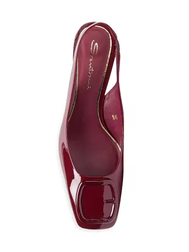 Santoni Women's 50MM Patent Leather Block-Heel Pumps - Red - Size 12 | Thumbnail 5 Santoni Women's 50MM Patent Leather Block-Heel Pumps - Red - Size 12 | Thumbnail 5