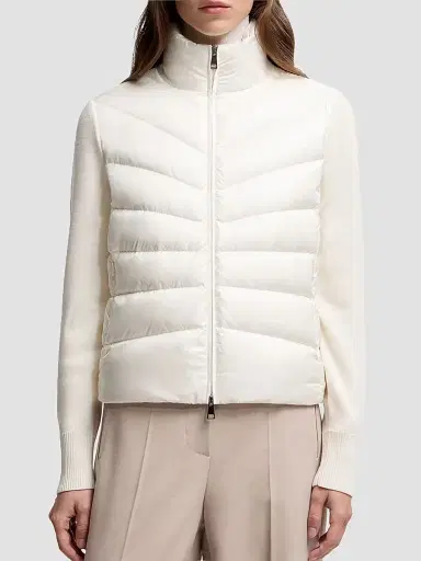Moncler Women's Down-Filled Cardigan in Wool - White - Size XXL | Thumbnail 2