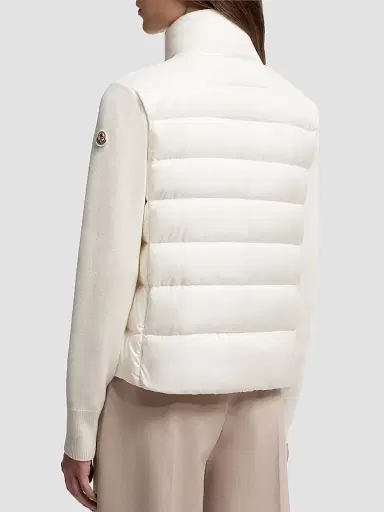 Moncler Women's Down-Filled Cardigan in Wool - White - Size XXL | Thumbnail 3