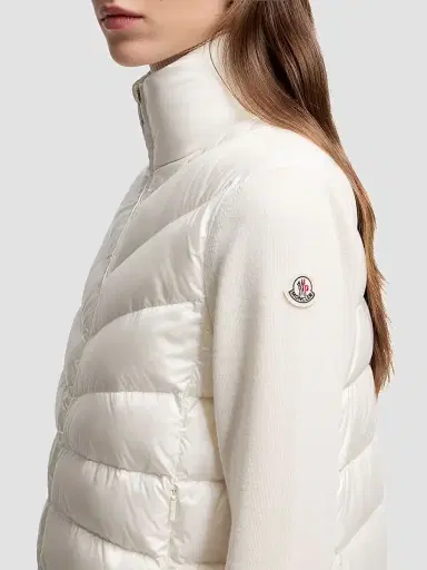 Moncler Women's Down-Filled Cardigan in Wool - White - Size XXL | Thumbnail 4