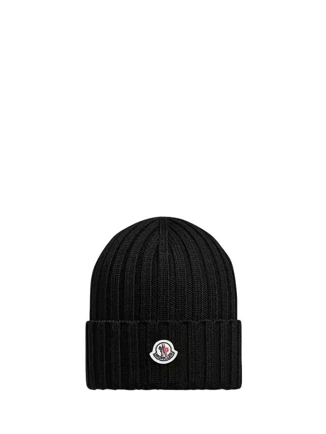 Women's Beanie Hat in Wool - Black