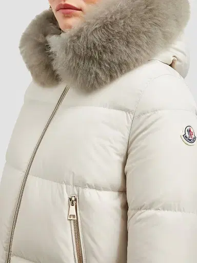 Moncler Women's Laichefur Puffer Jacket - White - Size XXL | Thumbnail 4