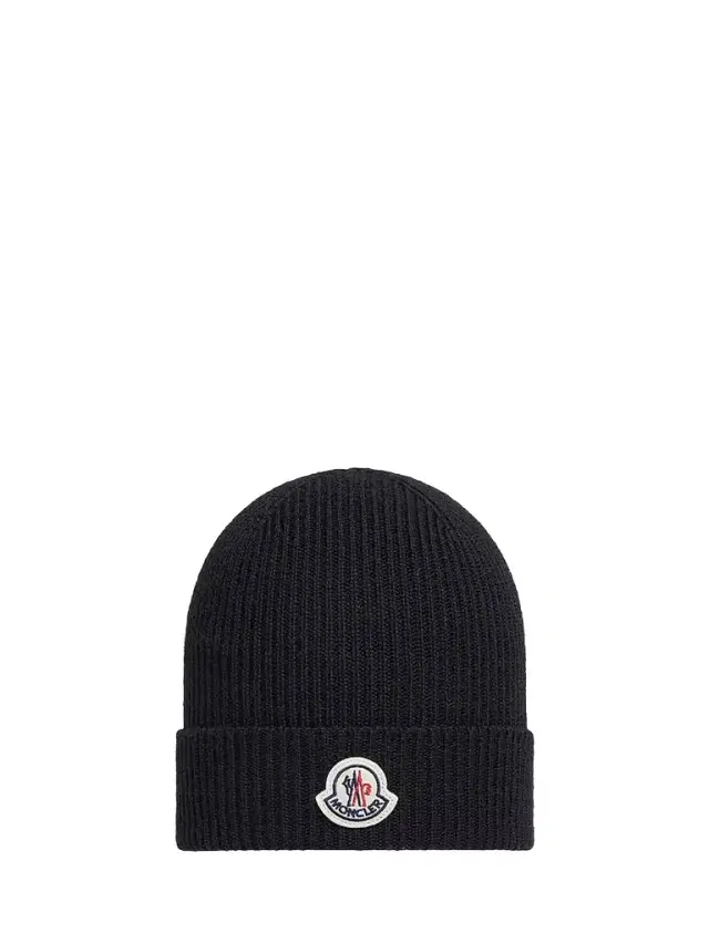 Moncler Men's Beanie Hat in Wool - Black