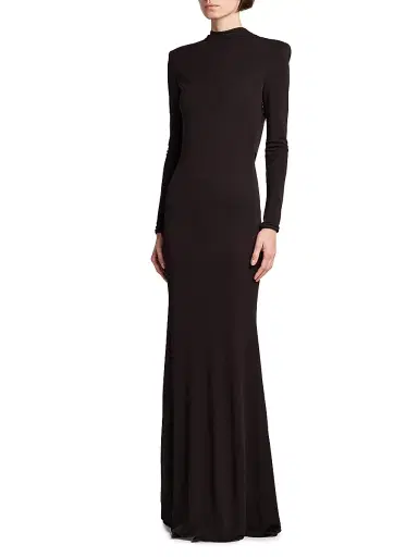 Tom Ford Women's Crepe Jersey Cut-Out Back Gown - Espresso - Size 2 | Thumbnail 4