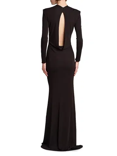 Tom Ford Women's Crepe Jersey Cut-Out Back Gown - Espresso - Size 2 | Thumbnail 5