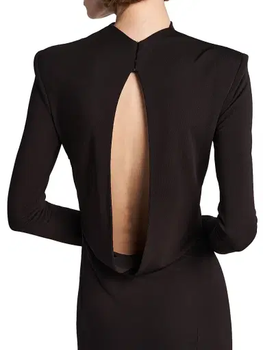 Tom Ford Women's Crepe Jersey Cut-Out Back Gown - Espresso - Size 2 | Thumbnail 6