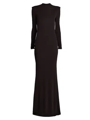 Tom Ford Women's Crepe Jersey Cut-Out Back Gown - Espresso - Size 2 | Thumbnail 1