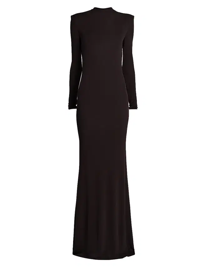 TOM FORD Women's Crepe Jersey Cut-Out Back Gown - Espresso