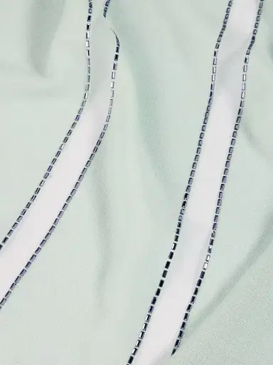 Janavi Women's Rhinestone-Striped Cashmere Scarf - Sage Green | Thumbnail 4