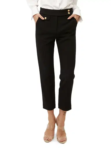 Veronica Beard Women's Renzo Straight-Leg Ankle-Crop Pants - Black Gold - Size 24 | Thumbnail 3 Veronica Beard Women's Renzo Straight-Leg Ankle-Crop Pants - Black Gold - Size 24 | Thumbnail 3