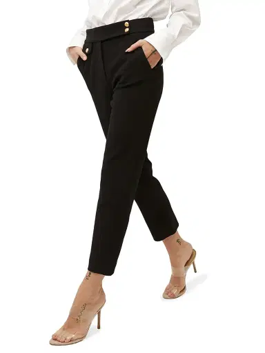Veronica Beard Women's Renzo Straight-Leg Ankle-Crop Pants - Black Gold - Size 24 | Thumbnail 4 Veronica Beard Women's Renzo Straight-Leg Ankle-Crop Pants - Black Gold - Size 24 | Thumbnail 4