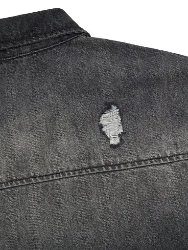 RTA Men's Chaparral Denim Zip-Front Shirt - Fray Noir | Thumbnail 4