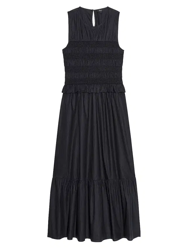 Women's Rialto Smocked Midi-Dress - Black