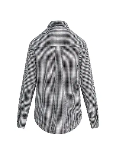 Favorite Daughter Women's The Boyfriend Gingham Check Cotton Shirt - Navy White - Size XL | Thumbnail 3