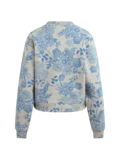 Favorite Daughter Women's The Collegiate Embossed-Logo Sweatshirt - Distress Floral Print - Size XL | Thumbnail 3