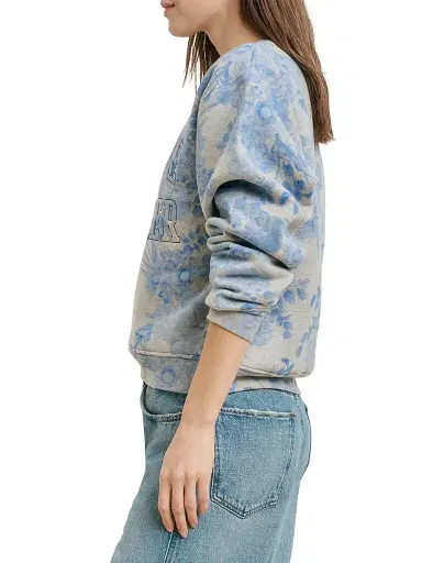 Favorite Daughter Women's The Collegiate Embossed-Logo Sweatshirt - Distress Floral Print - Size XL | Thumbnail 5