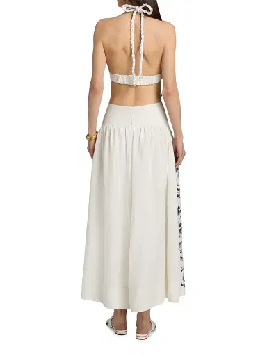Farm Rio Women's Coast Stars Halterneck Maxi Dress - Off White - Size Large | Thumbnail 5 Farm Rio Women's Coast Stars Halterneck Maxi Dress - Off White - Size Large | Thumbnail 5