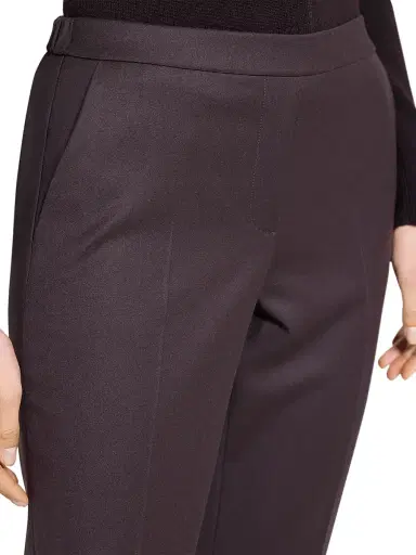 Theory Women's Treeca Wool Crop Trousers - Cacao | Thumbnail 6