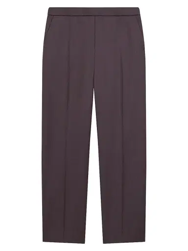 Theory Women's Treeca Wool Crop Trousers - Cacao | Thumbnail 1