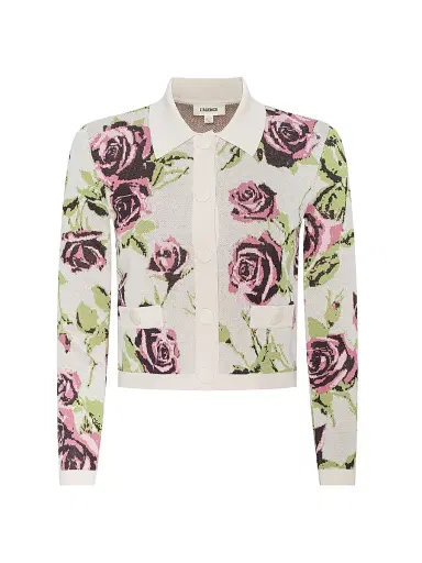 L'Agence Women's Osiris Jacquard Collared Cardigan | Thumbnail 1 L'Agence Women's Osiris Jacquard Collared Cardigan | Thumbnail 1