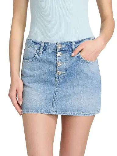 L'Agence Women's Solene Four-Button Denim Miniskirt | Thumbnail 3 L'Agence Women's Solene Four-Button Denim Miniskirt | Thumbnail 3