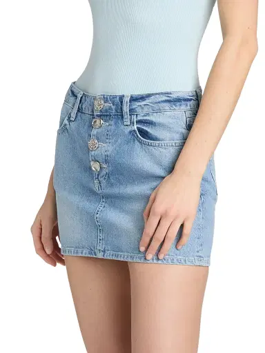 L'Agence Women's Solene Four-Button Denim Miniskirt | Thumbnail 4 L'Agence Women's Solene Four-Button Denim Miniskirt | Thumbnail 4