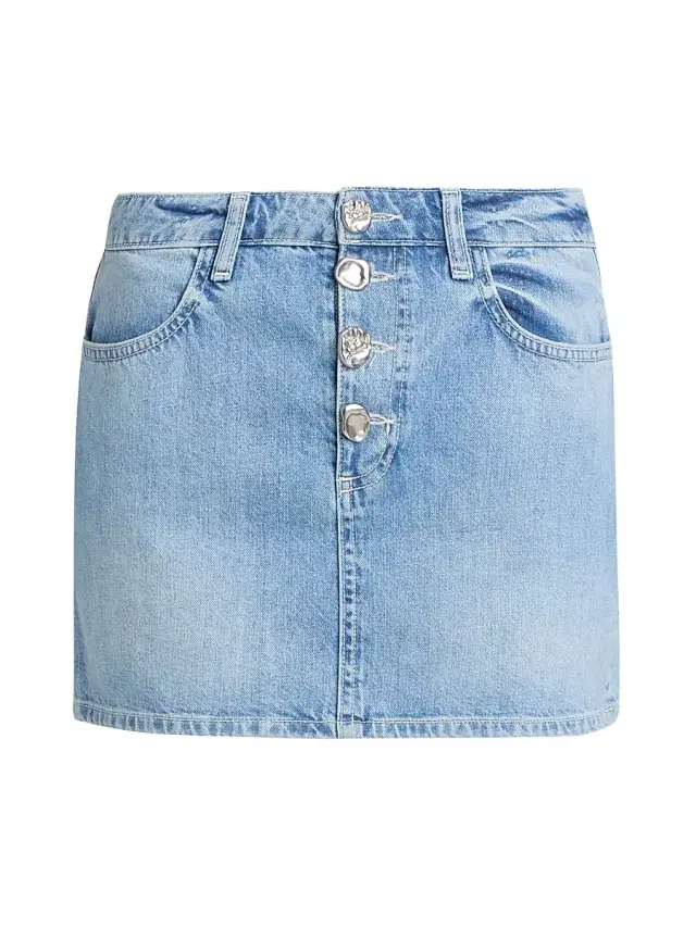 L'AGENCE Women's Solene Four-Button Denim Miniskirt - Grant