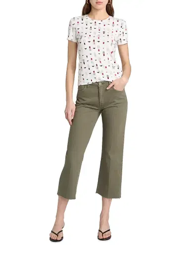L'AGENCE Women's Wanda Crop Jeans - Smokey Olive | Thumbnail 2
