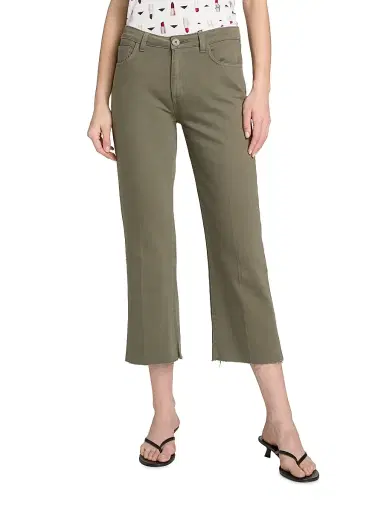 L'AGENCE Women's Wanda Crop Jeans - Smokey Olive | Thumbnail 3