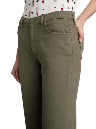 L'AGENCE Women's Wanda Crop Jeans - Smokey Olive | Thumbnail 6